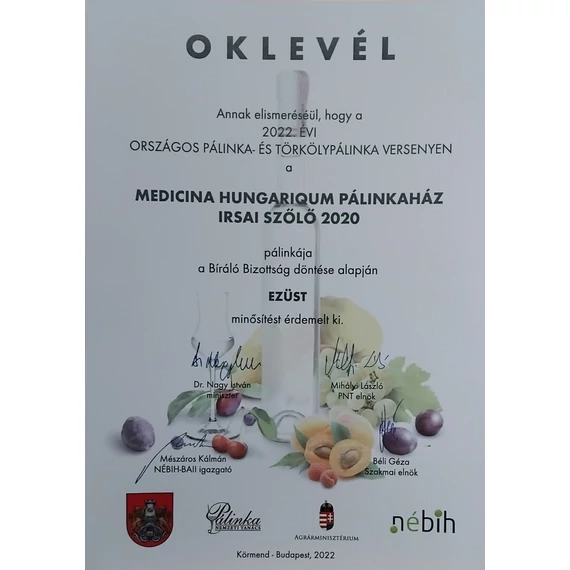 IRSAI SZŐLŐ PÁLINKA 200 ml