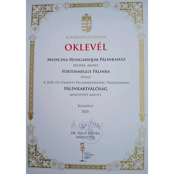 FÜRTÖSMEGGY PÁLINKA PÁLINKAKÍVÁLÓSÁG 500 ml